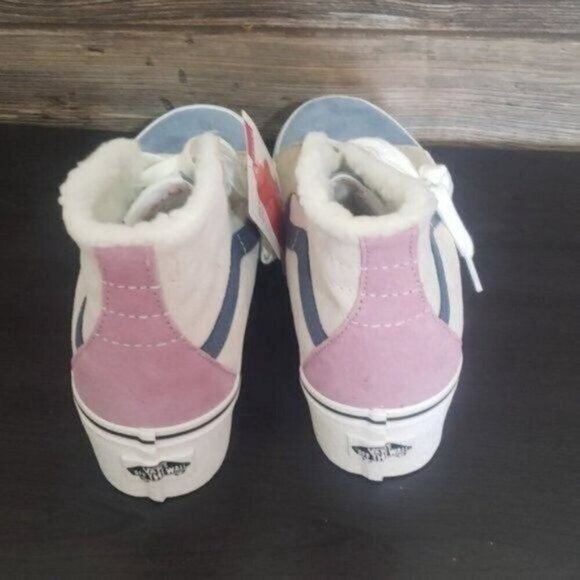 New Vans Sk8 Hi Pig Suede Color Block Platform Water Repellent Sneakers Faux Fur - Picture 5 of 9